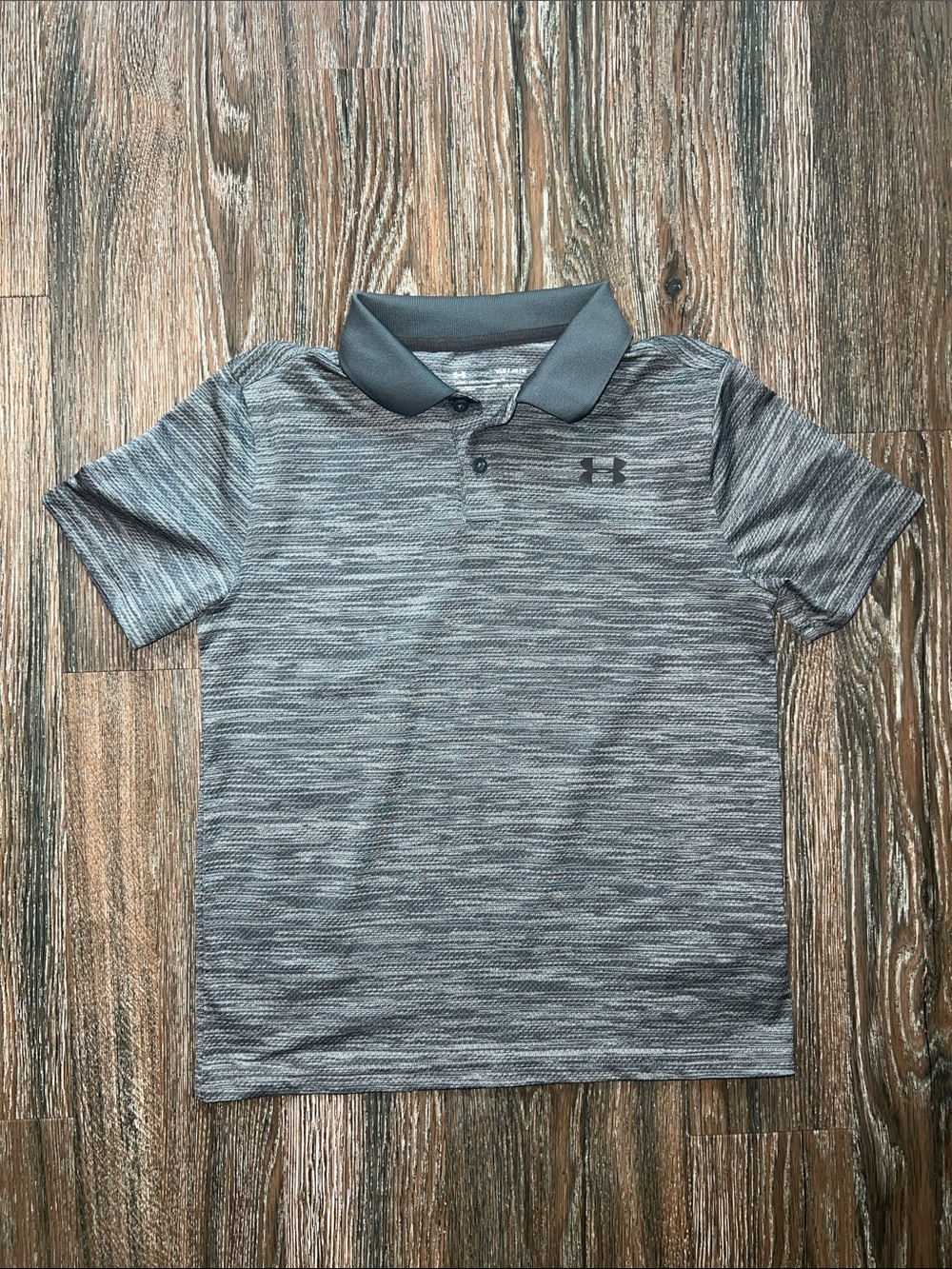 Under Armour Gray Heather Polo with Contrast Collar